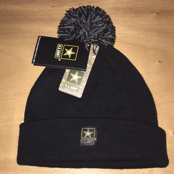 New Unisex US Army Licensed Beanie Hat w/Pom Pom - Picture 2 of 5
